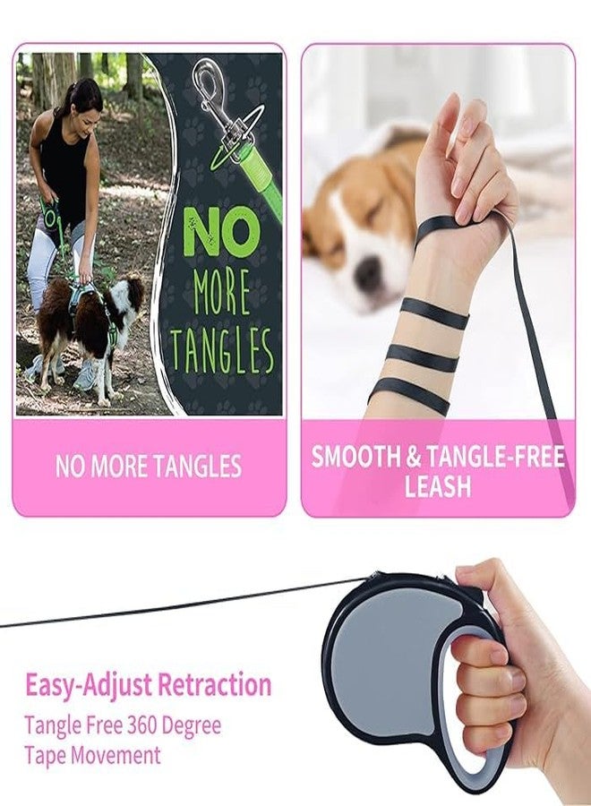 TAPUJI Tiny 360° Tangle-Free Retractable Dog Leash with Anti-Slip Handle | 10 ft/3M Nylon Tape| One-Handed Brake, Pause, Lock (Multicolor) - Image 3